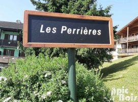 PIC BOIS - Panneau de localisation en compact imitation ardoise - Les Gets (74)