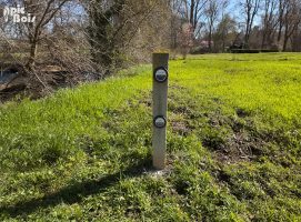 Signalétique touristique - Plaque thématique - Repères de crues - Fabrication PIC BOIS