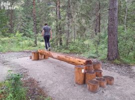 Signalétique touristique - Agrès sportif - Rondin d'équilibre - Fabrication PIC BOIS
