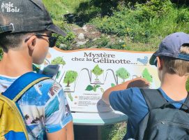 Signalétique touristique - Mobilier interactif avec jeu du chemin et volets à soulever - Fabrication PIC BOIS